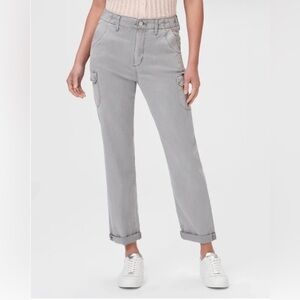 New PAIGE Drew Cargo Pants Pockets Vintage Grey Haze Size 28 Utility Jeans NWT